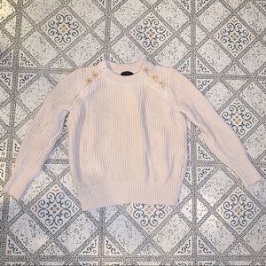 J. Crew Cream Button Detail Knit Sweater